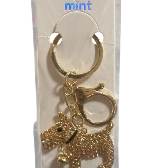 Mint Gold and Teal Dog Keychain - Picture 5 of 7